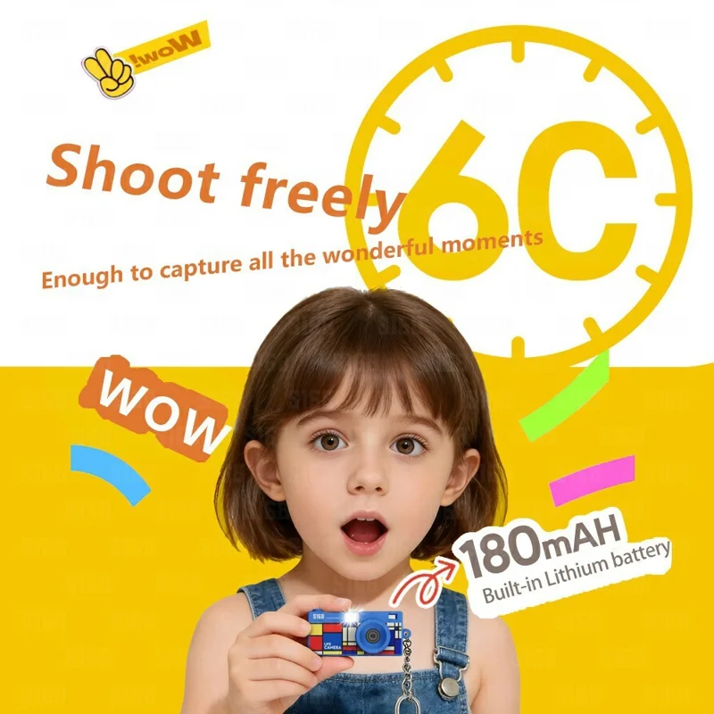 S168 1,47 inch 2K HD Mini Digitale Camera CCD Duimcamera met Flitslicht Loopopname - Rood