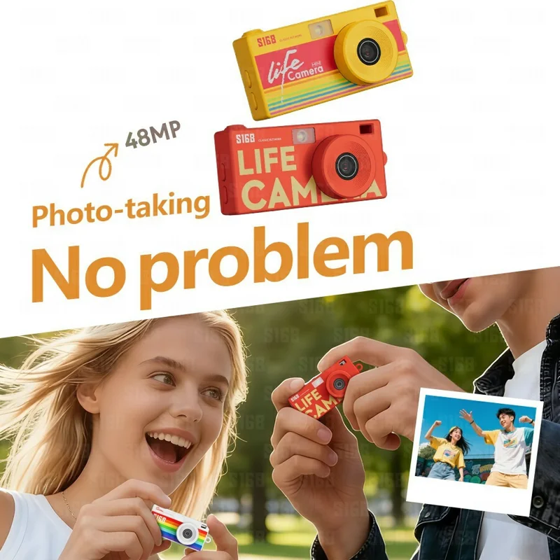 S168 1,47 inch 2K HD Mini Digitale Camera CCD Duimcamera met Flitslicht Loopopname - Rood