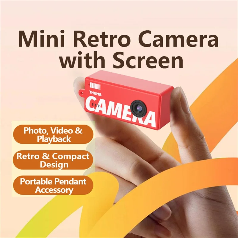 X7 0.96 Inch Mini Retro Digital Camera CCD Sensor 1080P HD Video Recording Keychain Camera - Red