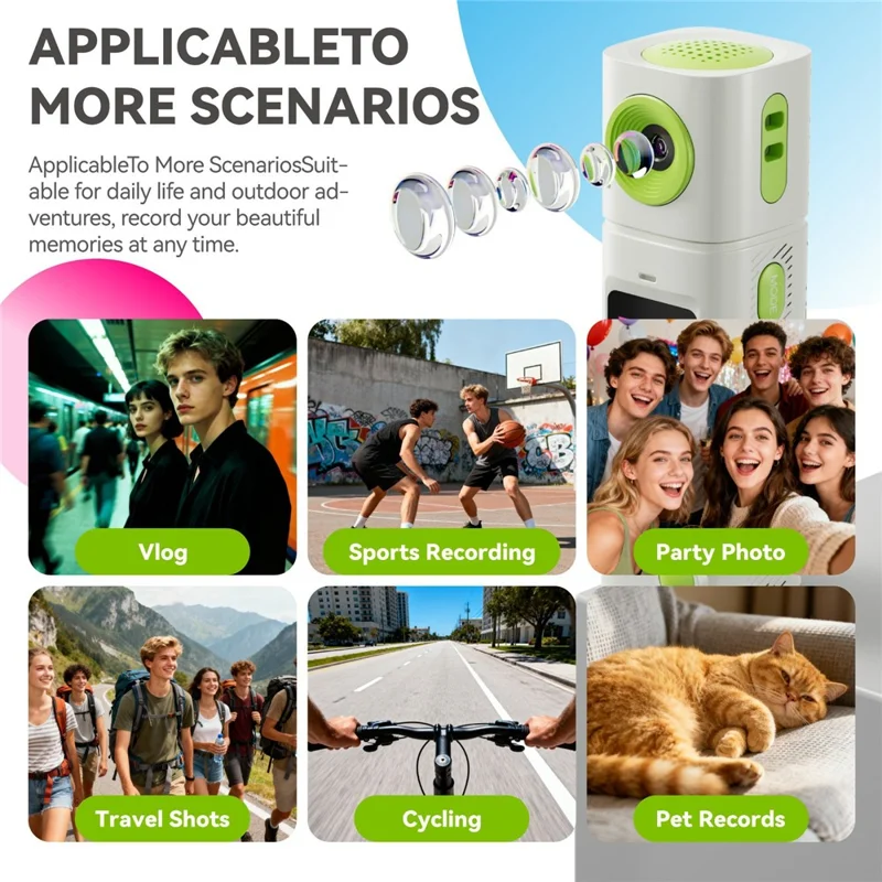 G10 Mini Camera 0.96 Inch TFT LCD Screen 2K HD Video Recorder with 230 Degree Rotatable Lens Portable Keychain Camera - Red