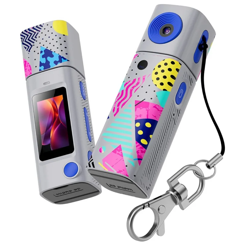 G10 Mini Camera 0.96 Inch TFT LCD Screen 2K HD Video Recorder with 230 Degree Rotatable Lens Portable Keychain Camera - Grey