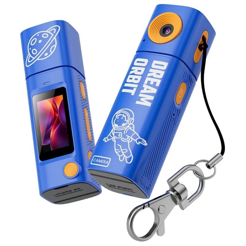 G10 Mini Camera 0.96 Inch TFT LCD Screen 2K HD Video Recorder with 230 Degree Rotatable Lens Portable Keychain Camera - Blue
