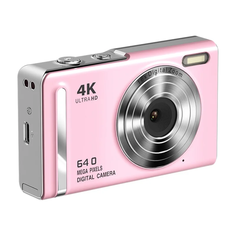 M20 2,8 tommer IPS-skærm 64 MP digitalt kamera 4K videooptager 16x zoom CCD-kortkamera til vlogfotografering - Pink