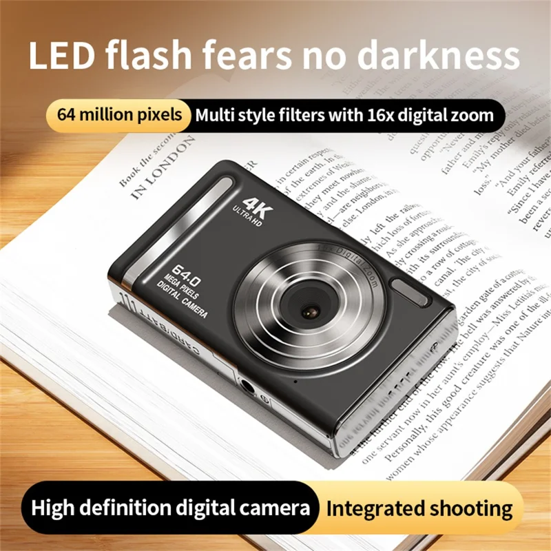 M20 2.8 Inch IPS Screen 64MP Digital Camera 4K Video Recorder 16X Zoom CCD Card Camera for Vlog Photography - White