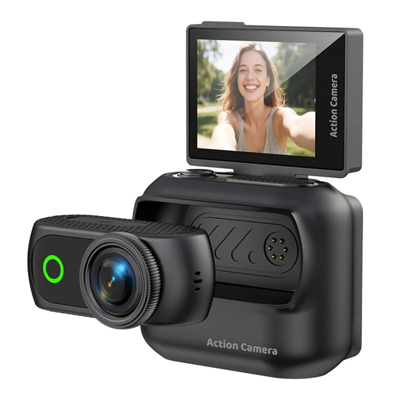 LK018 WiFi Mini Action Camera Thumb Size HD Sports Camera for Vlog Recording (without Memory Card) - Black