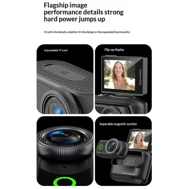 LK018 WiFi Mini Action Camera Thumb Size HD Sports Camera for Vlog Recording (without Memory Card) - Black