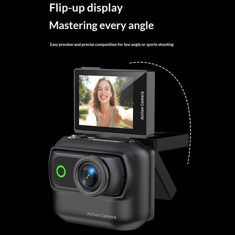 LK018 WiFi Mini Action Camera Thumb Size HD Sports Camera for Vlog Recording (without Memory Card) - Black