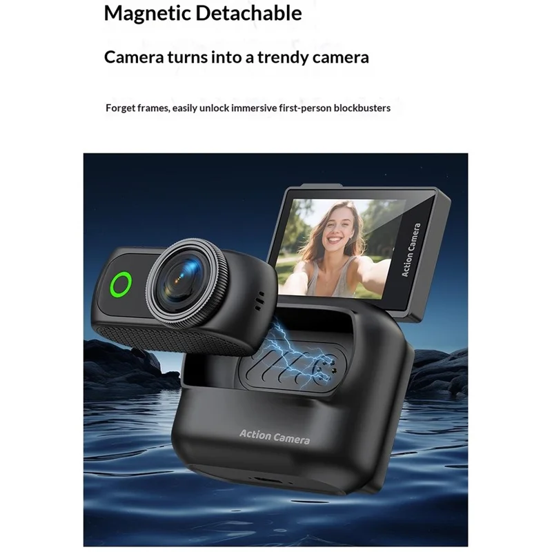 LK018 WiFi Mini Action Camera Thumb Size HD Sports Camera for Vlog Recording (without Memory Card) - Black