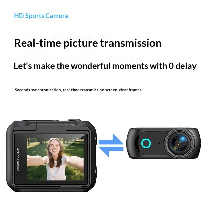 LK018 WiFi Mini Action Camera Thumb Size HD Sports Camera for Vlog Recording (without Memory Card) - Black