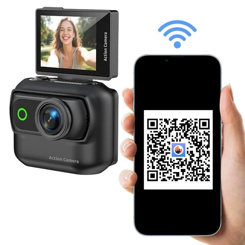LK018 WiFi Mini Action Camera Thumb Size HD Sports Camera for Vlog Recording (without Memory Card) - Black