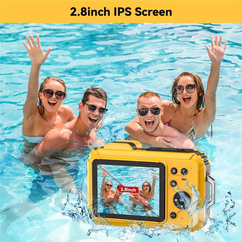 WP10 2.8inch 4K Digital Camera 48MP 6X Optical Zoom 10m Waterproof Camera for Underwater Diving - Yellow