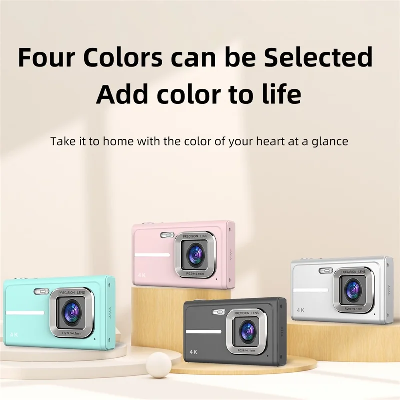 Câmara Digital X1 48MP com Ecrã LCD de 2,4 Polegadas, Zoom 5X, Gravador de Vídeo para Vlogging e Fotografia - Cinzento