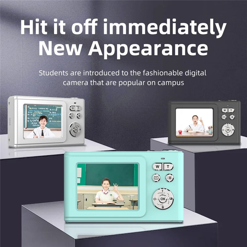 Câmara Digital X1 48MP com Ecrã LCD de 2,4 Polegadas, Zoom 5X, Gravador de Vídeo para Vlogging e Fotografia - Cinzento