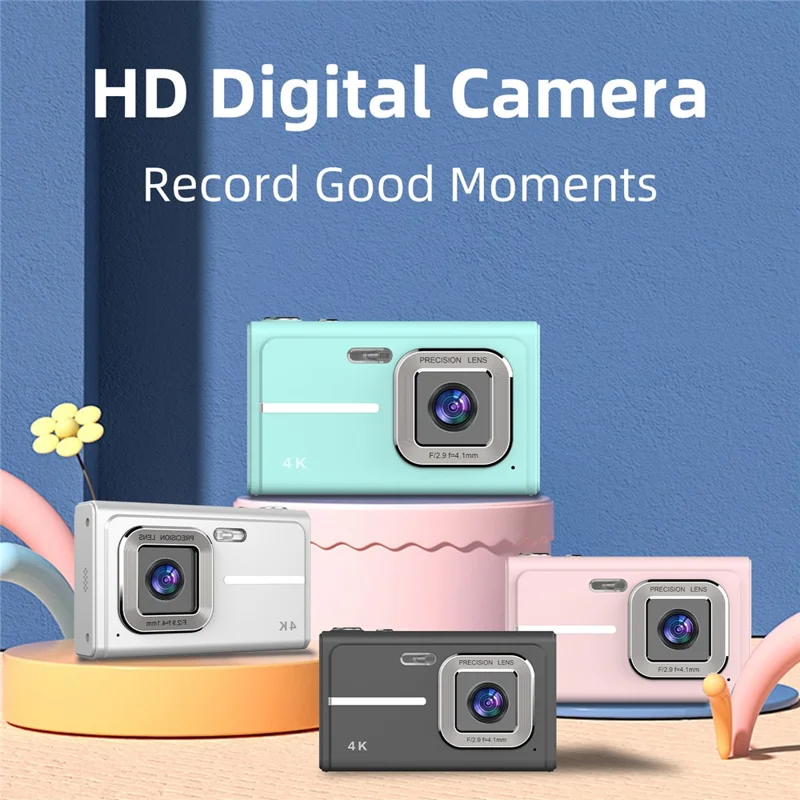 Câmara Digital X1 48MP com Ecrã LCD de 2,4 Polegadas, Zoom 5X, Gravador de Vídeo para Vlogging e Fotografia - Cinzento