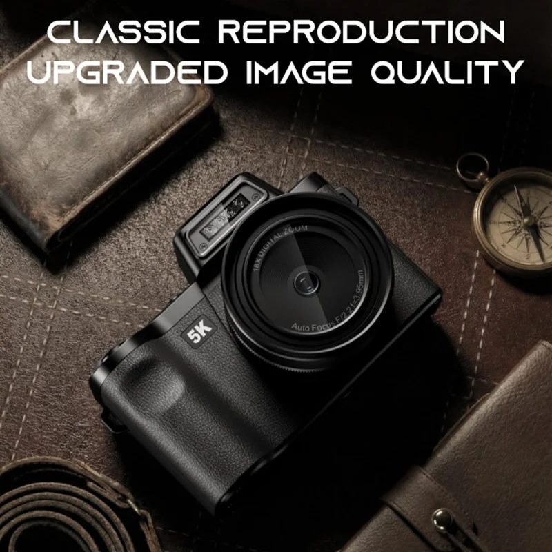 D75 2.83 Inch Digital Camera 5K Video 18X Zoom Flip Screen LED Flash WiFi High Definition Shooting Camera for Photography