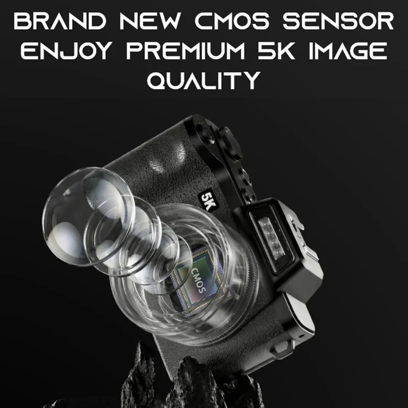 D75 2.83 Inch Digital Camera 5K Video 18X Zoom Flip Screen LED Flash WiFi High Definition Shooting Camera for Photography