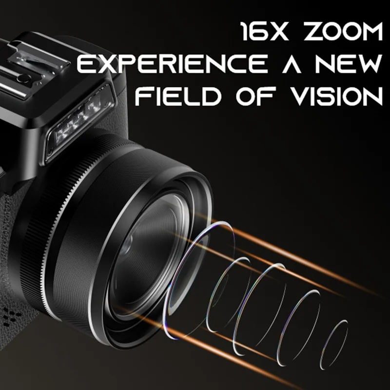 D75 2.83 Inch Digital Camera 5K Video 18X Zoom Flip Screen LED Flash WiFi High Definition Shooting Camera for Photography