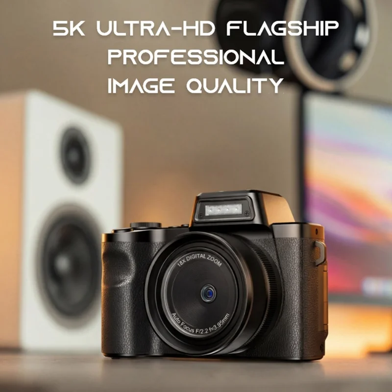 D75 2.83 Inch Digital Camera 5K Video 18X Zoom Flip Screen LED Flash WiFi High Definition Shooting Camera for Photography