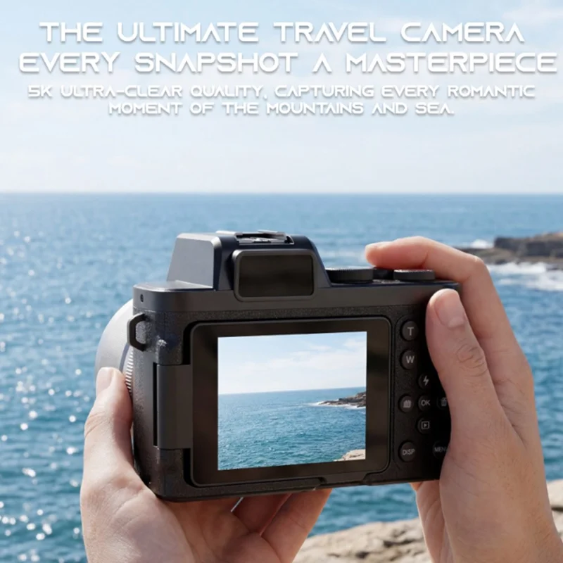 D75 2.83 Inch Digital Camera 5K Video 18X Zoom Flip Screen LED Flash WiFi High Definition Shooting Camera for Photography