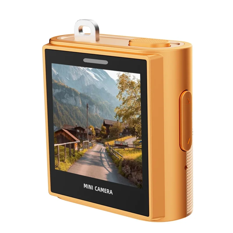 S5 Mini Camera 64MP 16x Digital Zoom 1.4" IPS Screen Type-C Portable Thumb Camera for Photography Video Recording - Orange