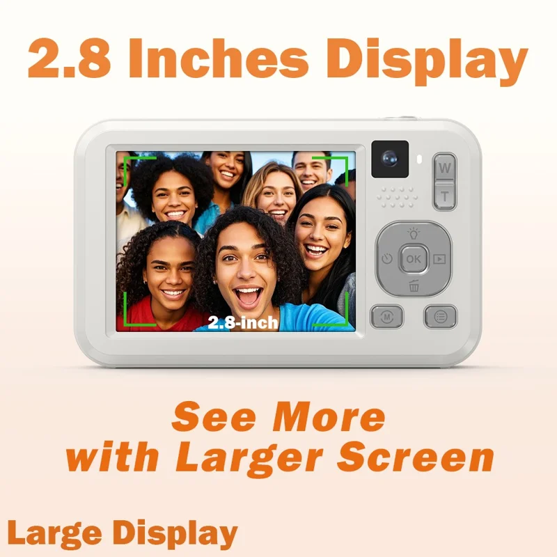 DC317L 4K Digital Camera 64MP Dual Lens 16X Zoom 2.8 Inch Display LED Flash Auto Focus High Definition Shooting Camera - Black