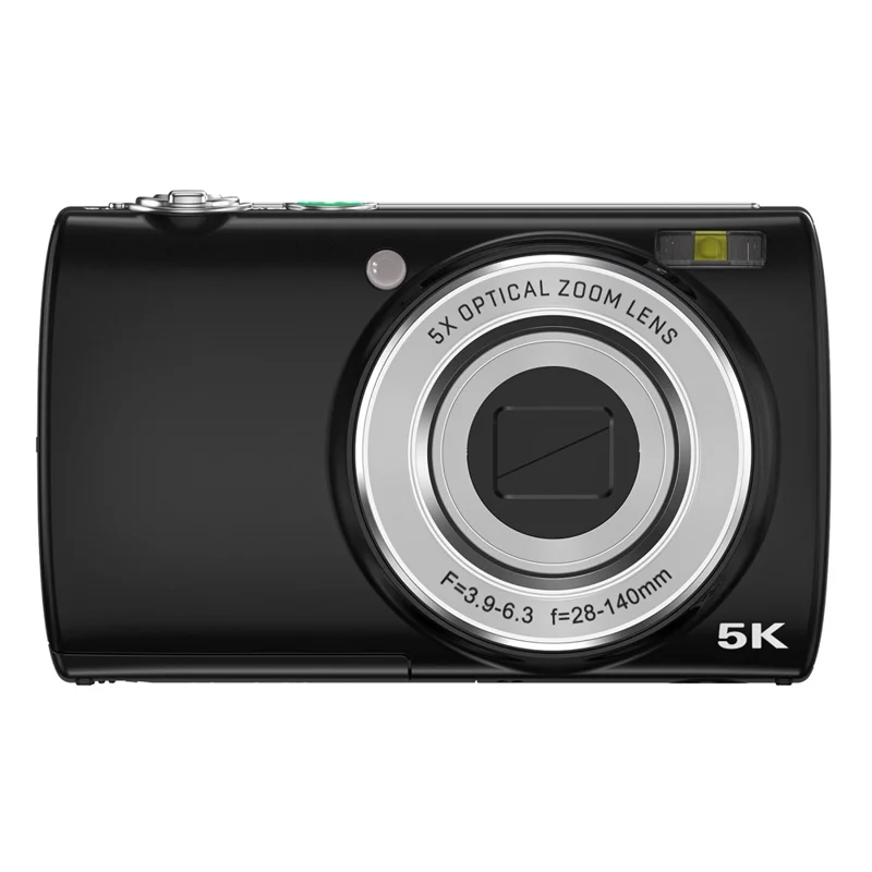 DC408X 5K Digitalkamera 2,8 tum IPS Touchscreen Dubbellins HD 64MP Högupplöst Bildkamera - Svart