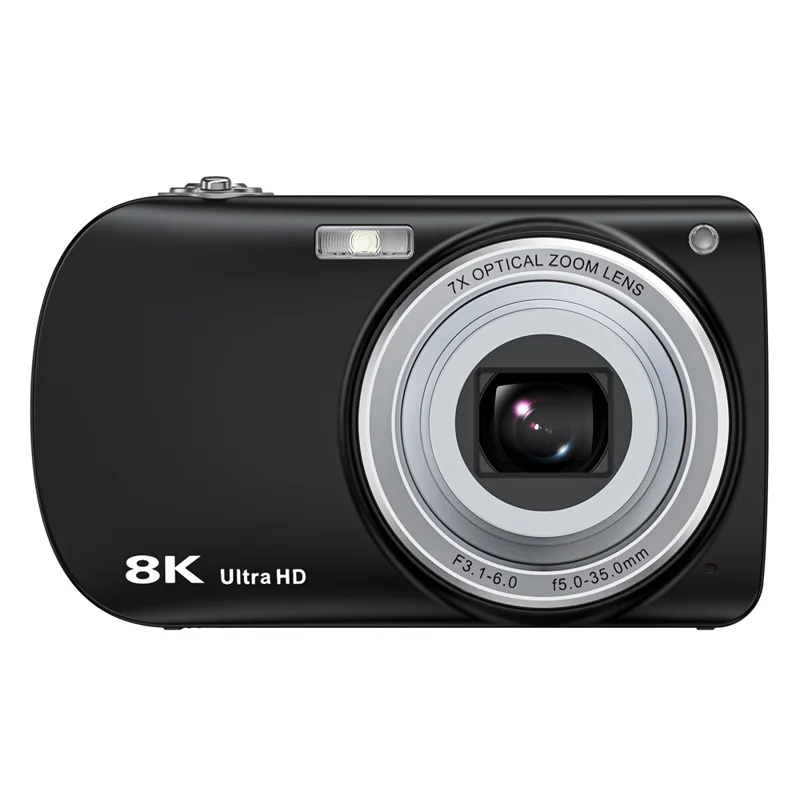 DC417X 8K Digitalkamera 50MP Fram 13MP Bak 7X Optisk Zoom Anti-Shake Högupplöst Bildkamera - Svart