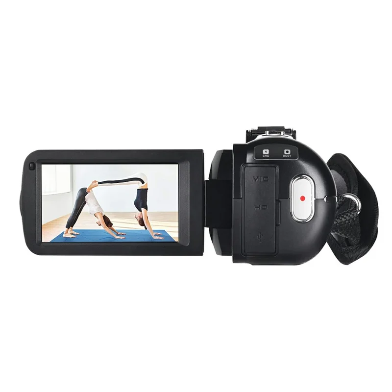 DV09 8K Digital Video Camera with External Microphone Lens Hood Handle Accessories 96MP 3.0 Inch Touch Screen 18X Zoom Camcorder - Black