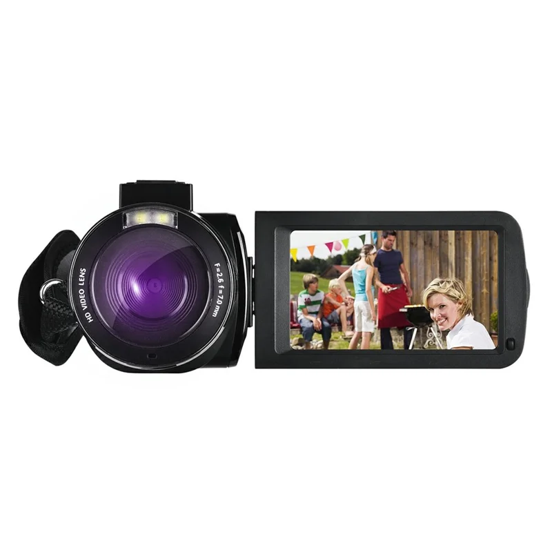 DV09 8K Digital Video Camera with External Microphone Lens Hood Handle Accessories 96MP 3.0 Inch Touch Screen 18X Zoom Camcorder - Black