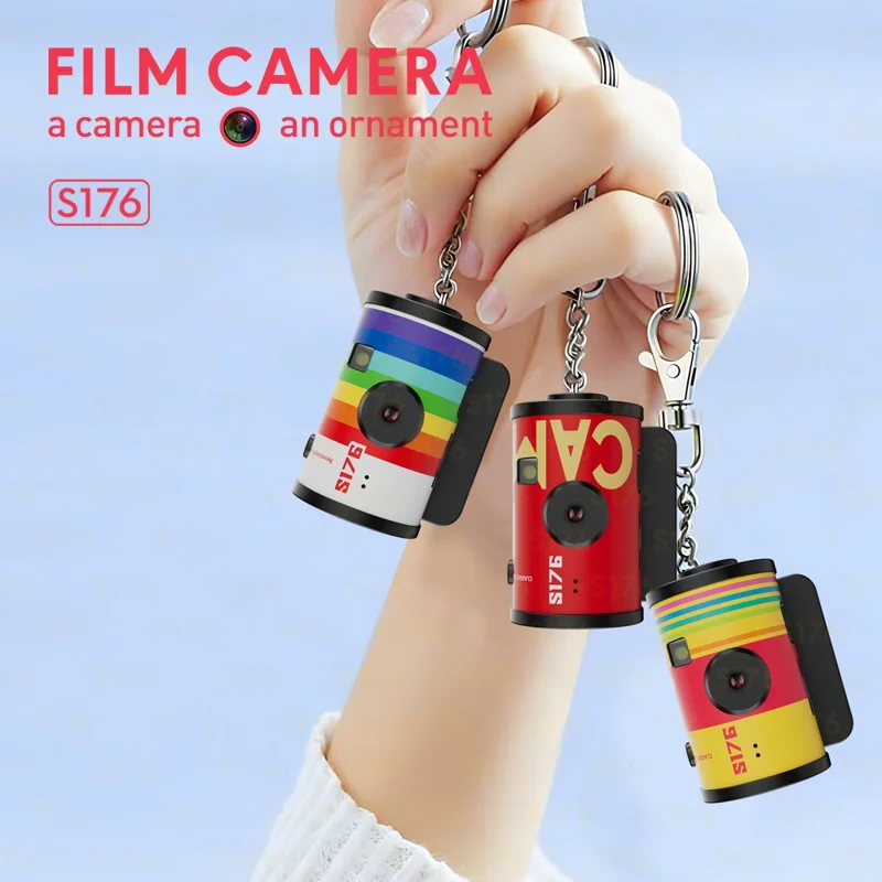 S176 Mini Thumb Camera 1.47 Inch IPS Screen 1080P HD Video Recording Portable Film Keychain Camera - White