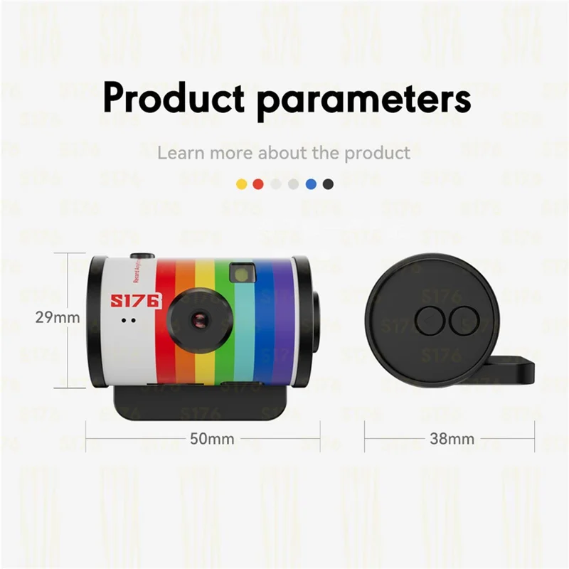 S176 Mini Thumb Camera 1.47 Inch IPS Screen 1080P HD Video Recording Portable Film Keychain Camera - White