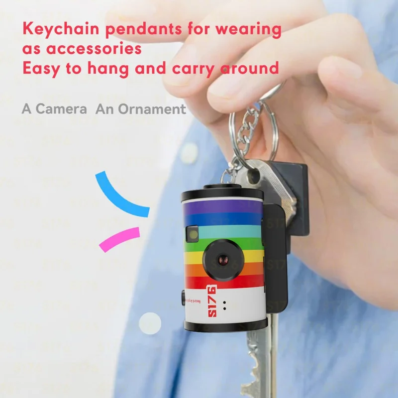 S176 Mini Thumb Camera 1.47 Inch IPS Screen 1080P HD Video Recording Portable Film Keychain Camera - White