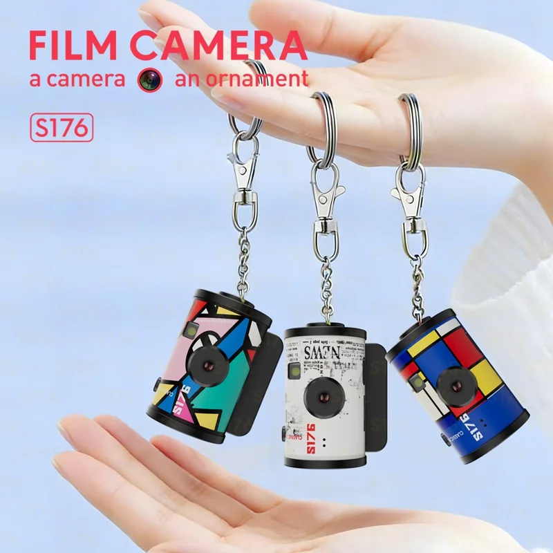 S176 Mini Thumb Camera 1.47 Inch IPS Screen 1080P HD Video Recording Portable Film Keychain Camera - White