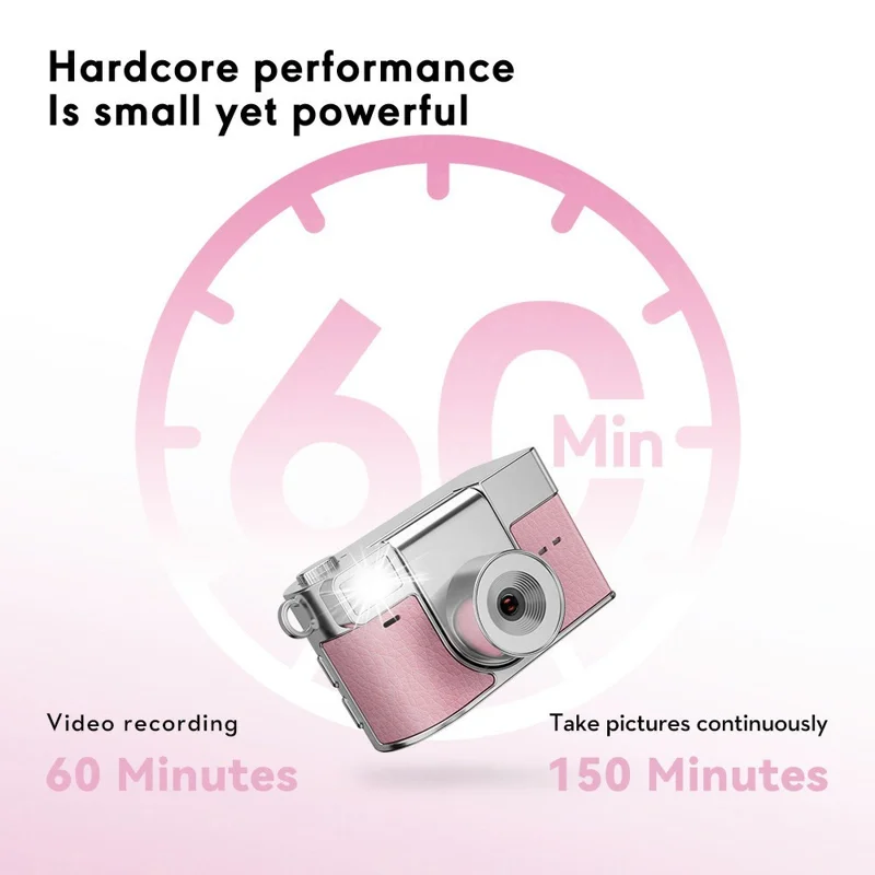 S157 2K Mini Life Camera 180 Degree Rotating Flip Screen LED Light Portable Digital Camera with Type-C Interface - White