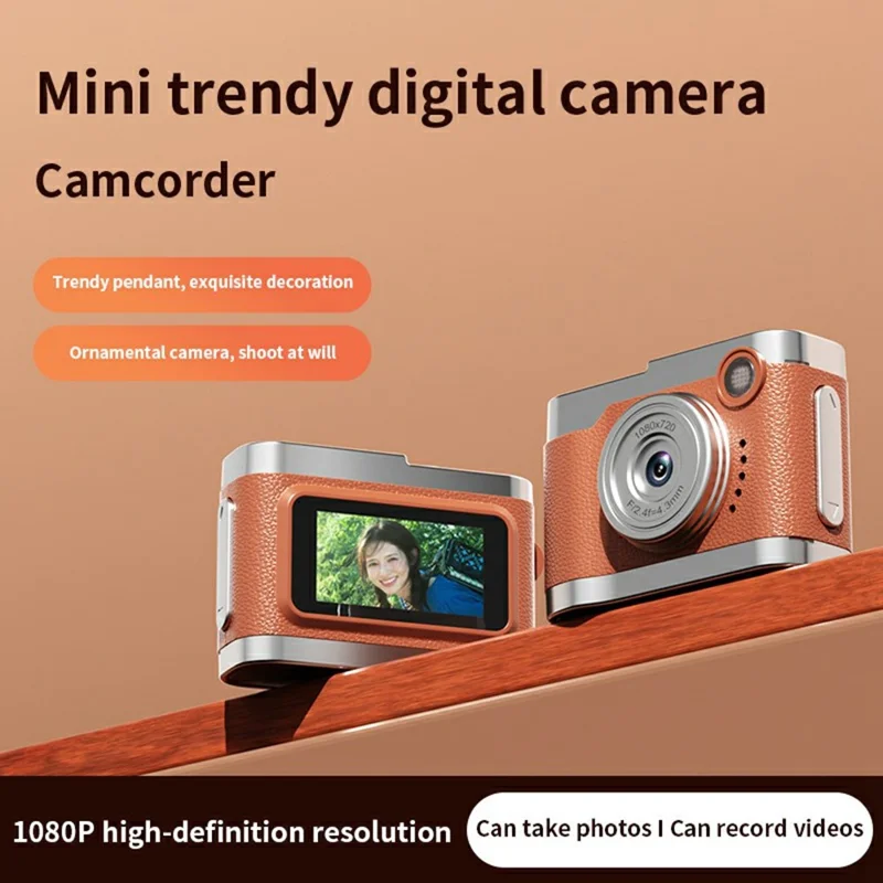 M36 0.96 Inch Mini Thumb Camera LED Flash 1080P HD Digital Camcorder with Beauty Filter for Photography - Orange