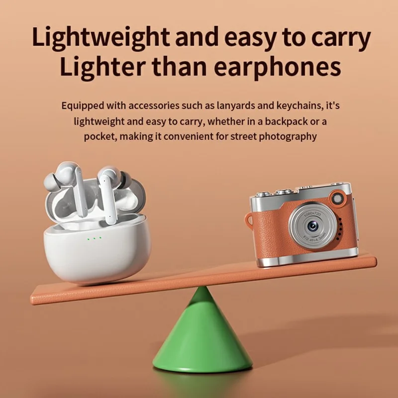 M36 0.96 Inch Mini Thumb Camera LED Flash 1080P HD Digital Camcorder with Beauty Filter for Photography - Orange