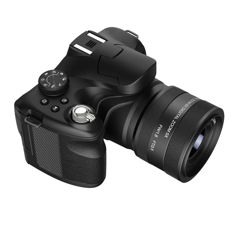 CDR7H 8K Digital Camera 75MP CMOS Sensor 40X Zoom 3.0 inch IPS Screen WiFi Vlog Camera for Photography - Black