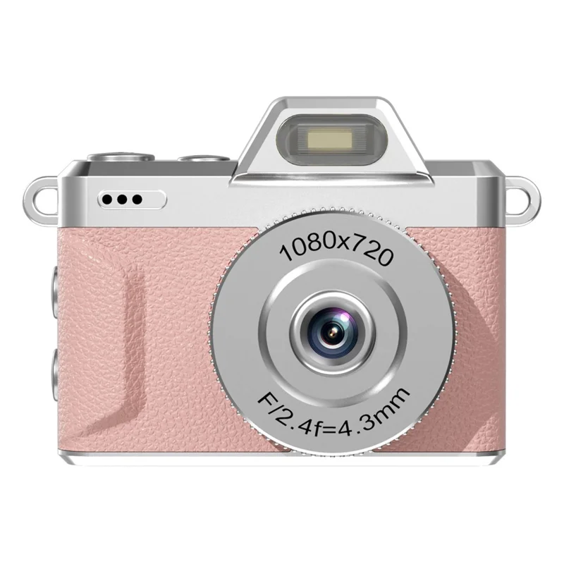 M37 1.47 Inch Flip Screen Mini Thumb Camera 1080P HD Video Recording LED Flash Camera for Vlog Travel - Pink