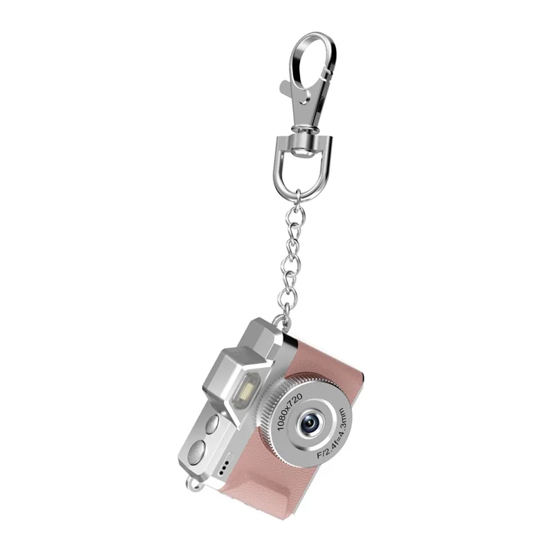 M37 1.47 Inch Flip Screen Mini Thumb Camera 1080P HD Video Recording LED Flash Camera for Vlog Travel - Pink
