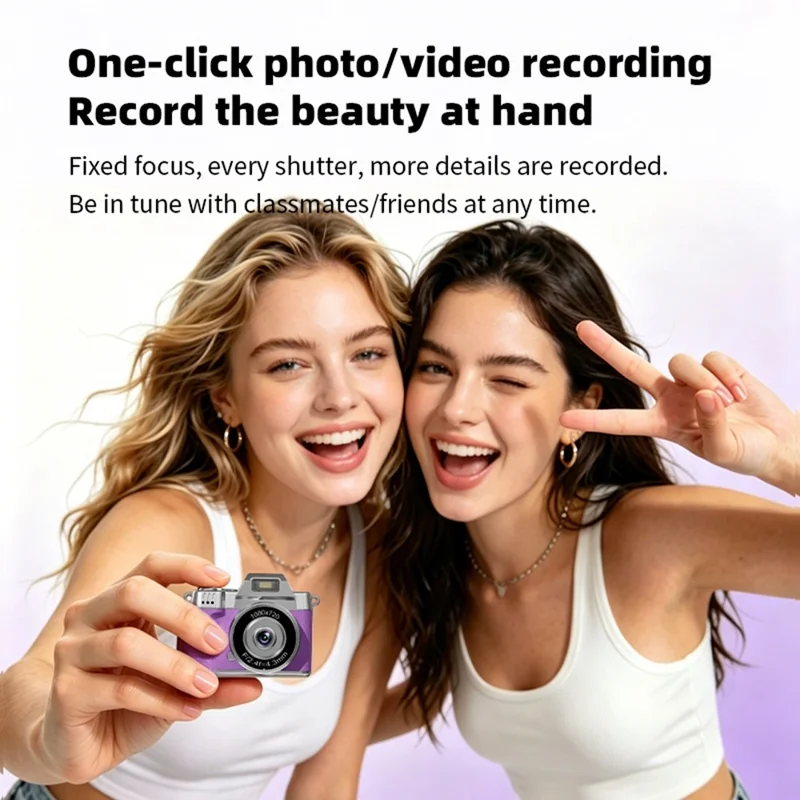 M38 Mini Thumb Camera 1.47 inch Flip Screen 1080P HD Recording Digital Camera with LED Flash - Purple