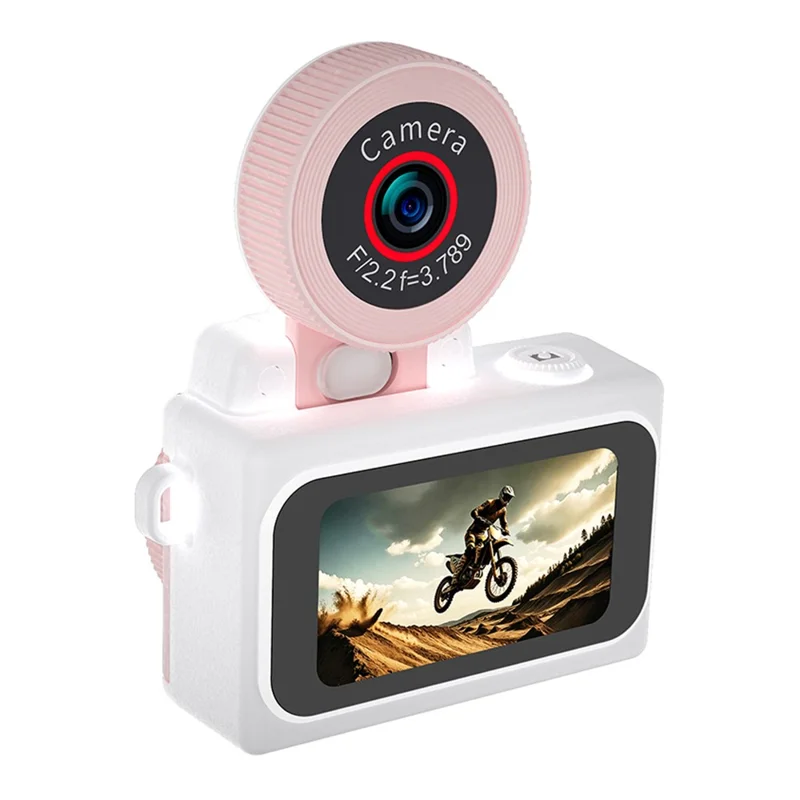 A90 1080P 1.47 inch IPS Touch Screen 180 Degree Flip Mini Keychain Camera for Selfie and Travel - Pink