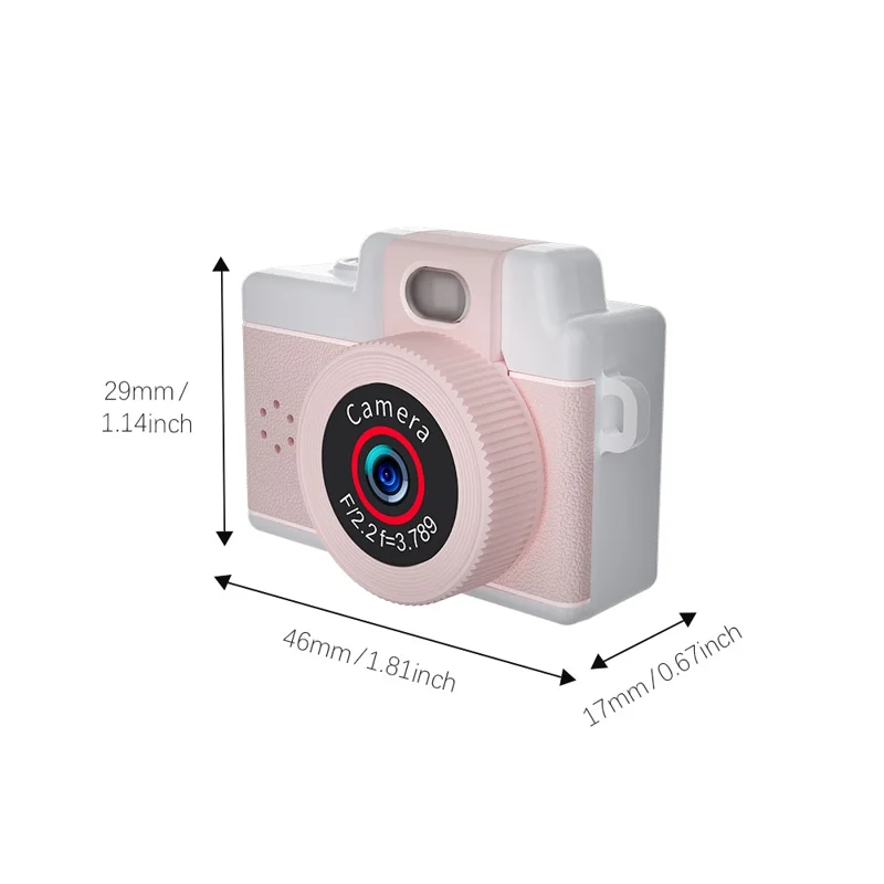 A90 1080P 1.47 inch IPS Touch Screen 180 Degree Flip Mini Keychain Camera for Selfie and Travel - Pink