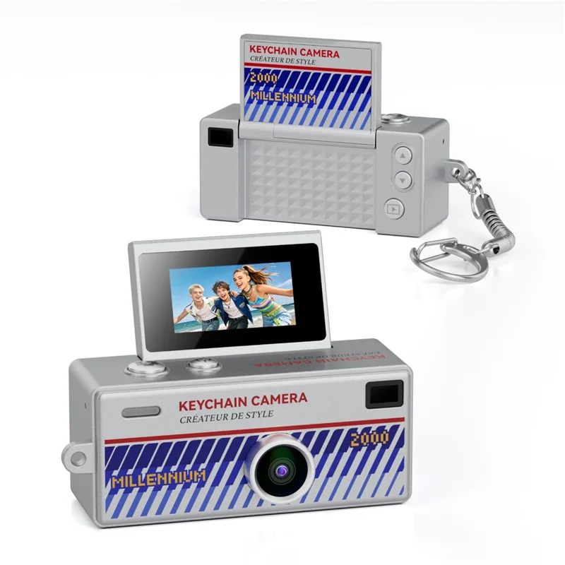 G62PRO Mini Thumb Camera with 0.96 Inch Flip Screen 1080P HD Video Recording Keychain Camera - White