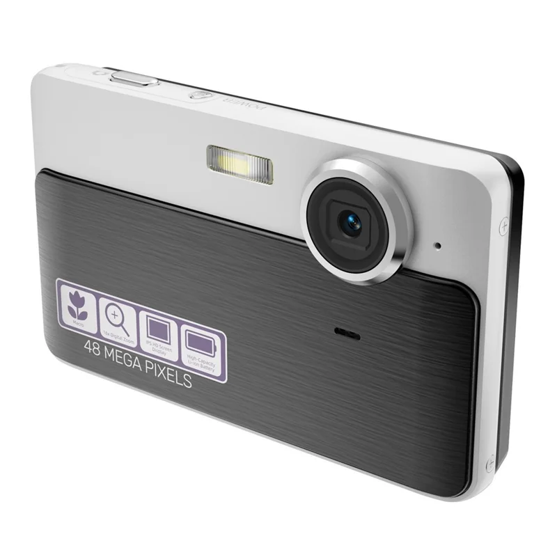 CD-AF Cámara digital CCD con pantalla IPS de 2.4 pulgadas y zoom digital 16X para estudiantes - Negro / Blanco