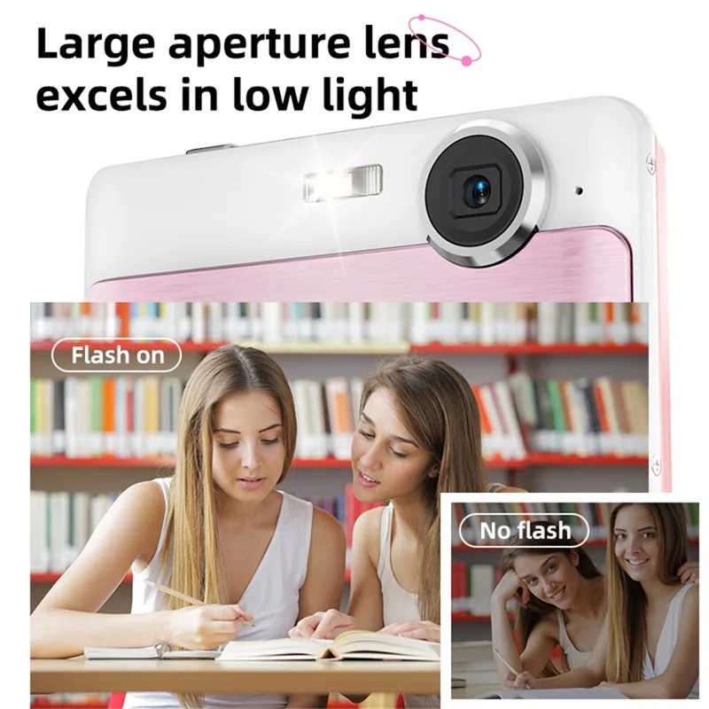 CD-AF Cámara digital CCD con pantalla IPS de 2.4 pulgadas y zoom digital 16X para estudiantes - Negro / Blanco