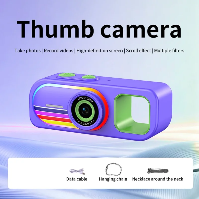 LK-039 1.47 inch Thumb Camera Photo Video Recorder Mini Digital Camera - Purple