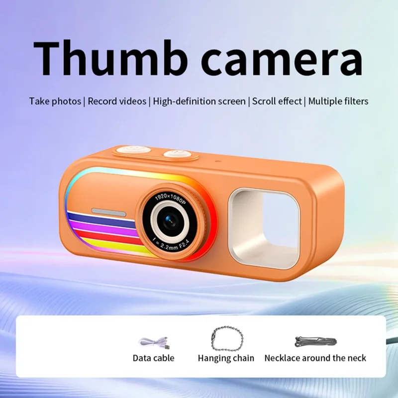 LK-039 1.47 inch Thumb Camera Photo Video Recorder Mini Digital Camera - Orange