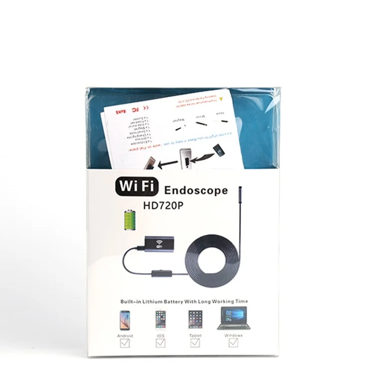 F99 WiFi Endoscopio HD Camera di Ispezione Wireless Telecamera Snake con Cavo Semi-Rigido da 2M