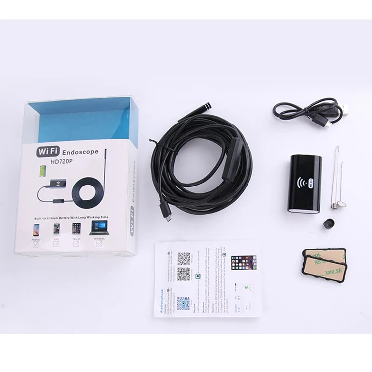 F99 WiFi Endoscope HD Inspection Camera Camera Wireless Snake Camera Avec 1M Câble Semi-rigide