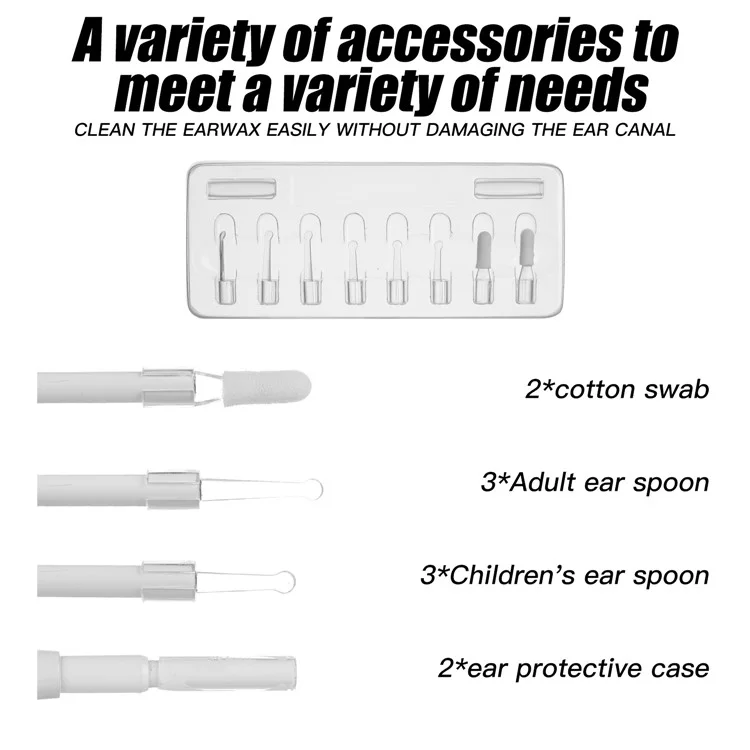 AN103 3 em 1 3 3,9 mm Otoscópio Câmera Escopo Ear Ferramenta de Remoção de Cera de Ear Ear - Branco